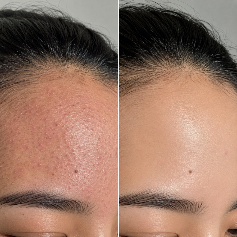 Face before and after