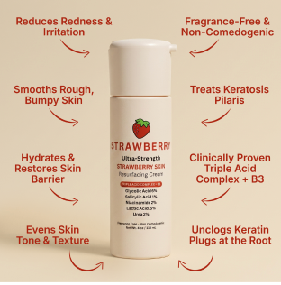 Strawberry Ultra-Strength Resurfacing Cream with 8 key benefits