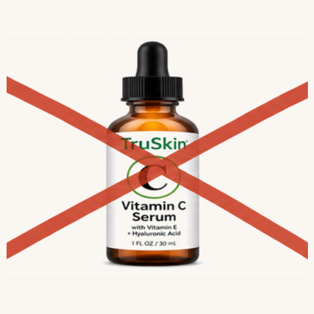 TruSkin Vitamin C Serum, crossed out