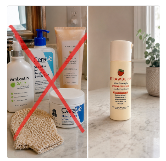 Competitor KP products crossed out beside the Strawberry Triple-Acid Complex